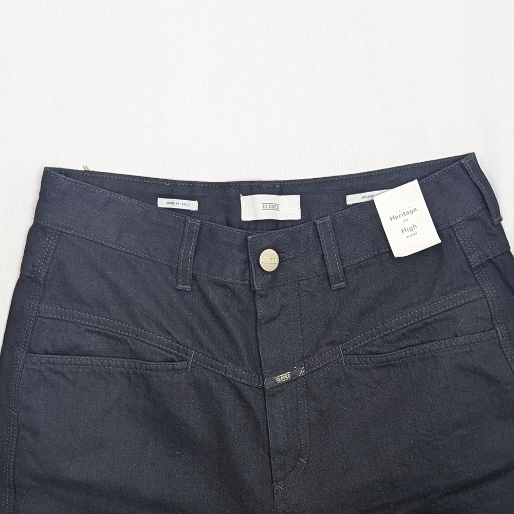 Closed Jeans Pedal Pusher High Waist Heritage Fit Cropped Black IT44 28 8 NWT - Picture 5 of 16